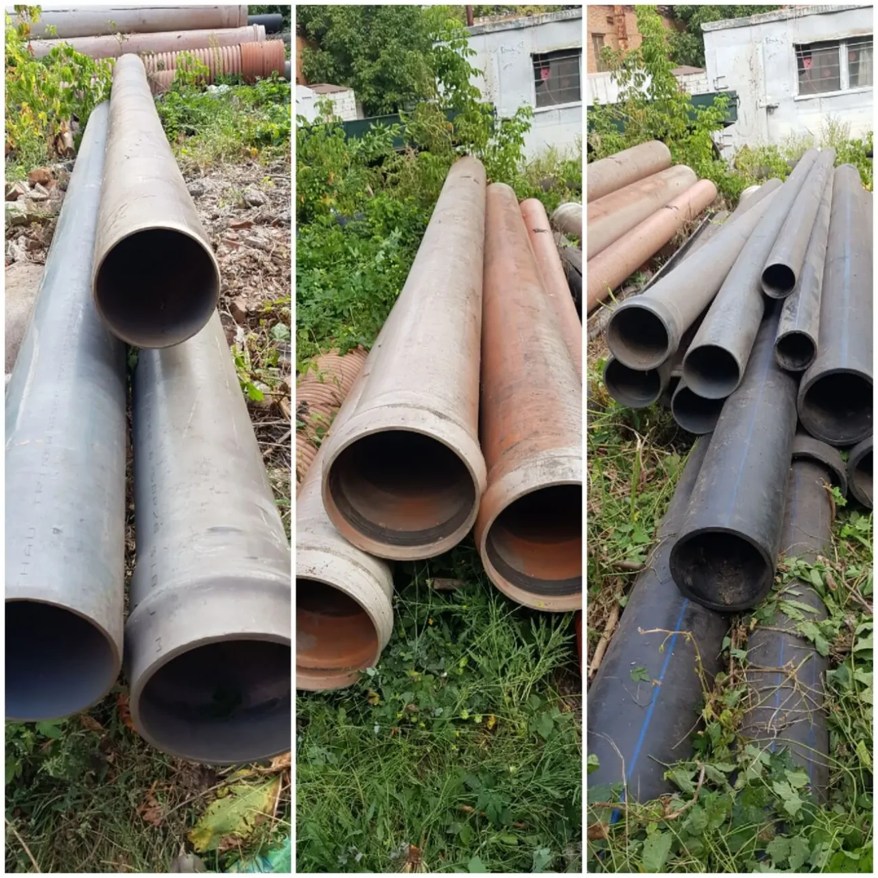 Трубы гофра, пвх, пэт, дренажные. Ливневка, дождеприемники чугунные, 2