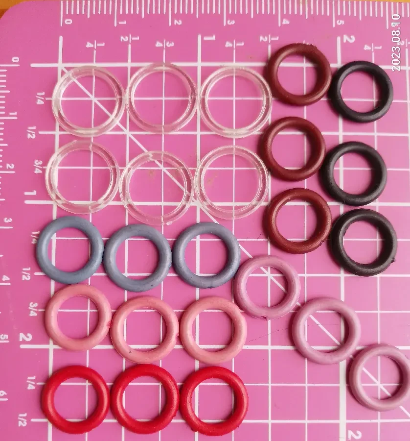 Кольцо пластик 1 см 6 шт прозрачное пластик, 3 шт 6 цветов металл