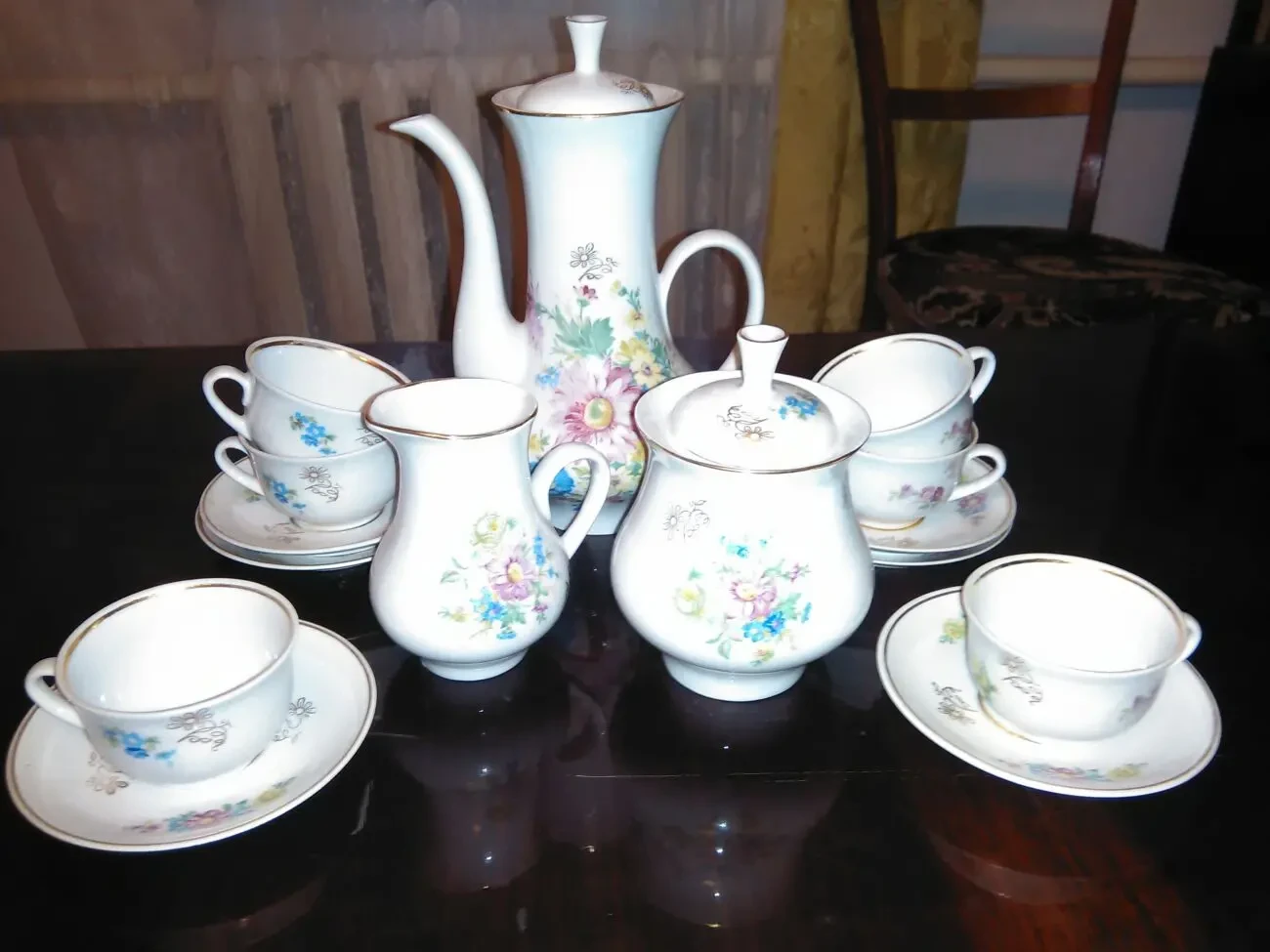 Сервиз кофейный с позолотой 2