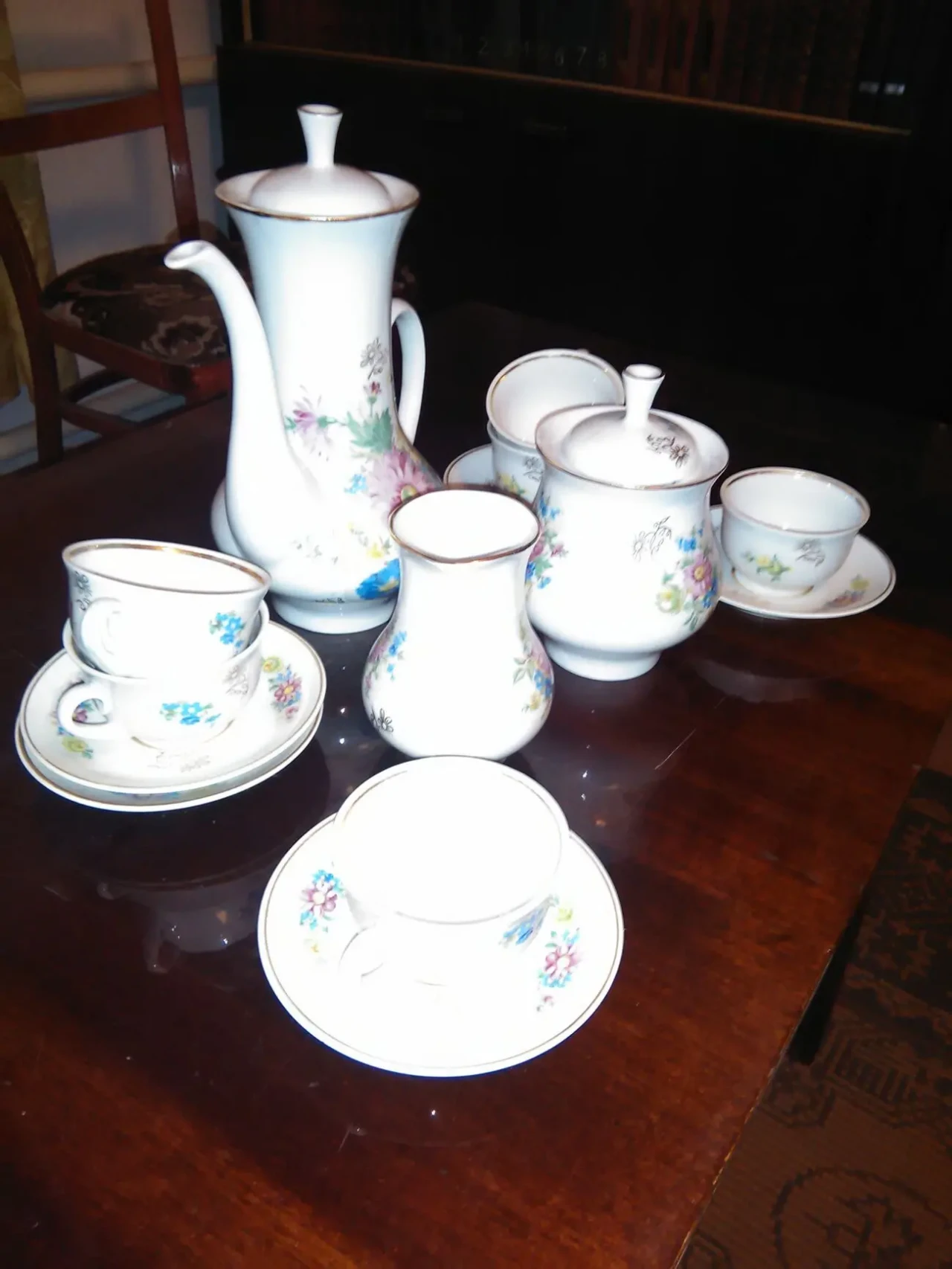 Сервиз кофейный с позолотой 7