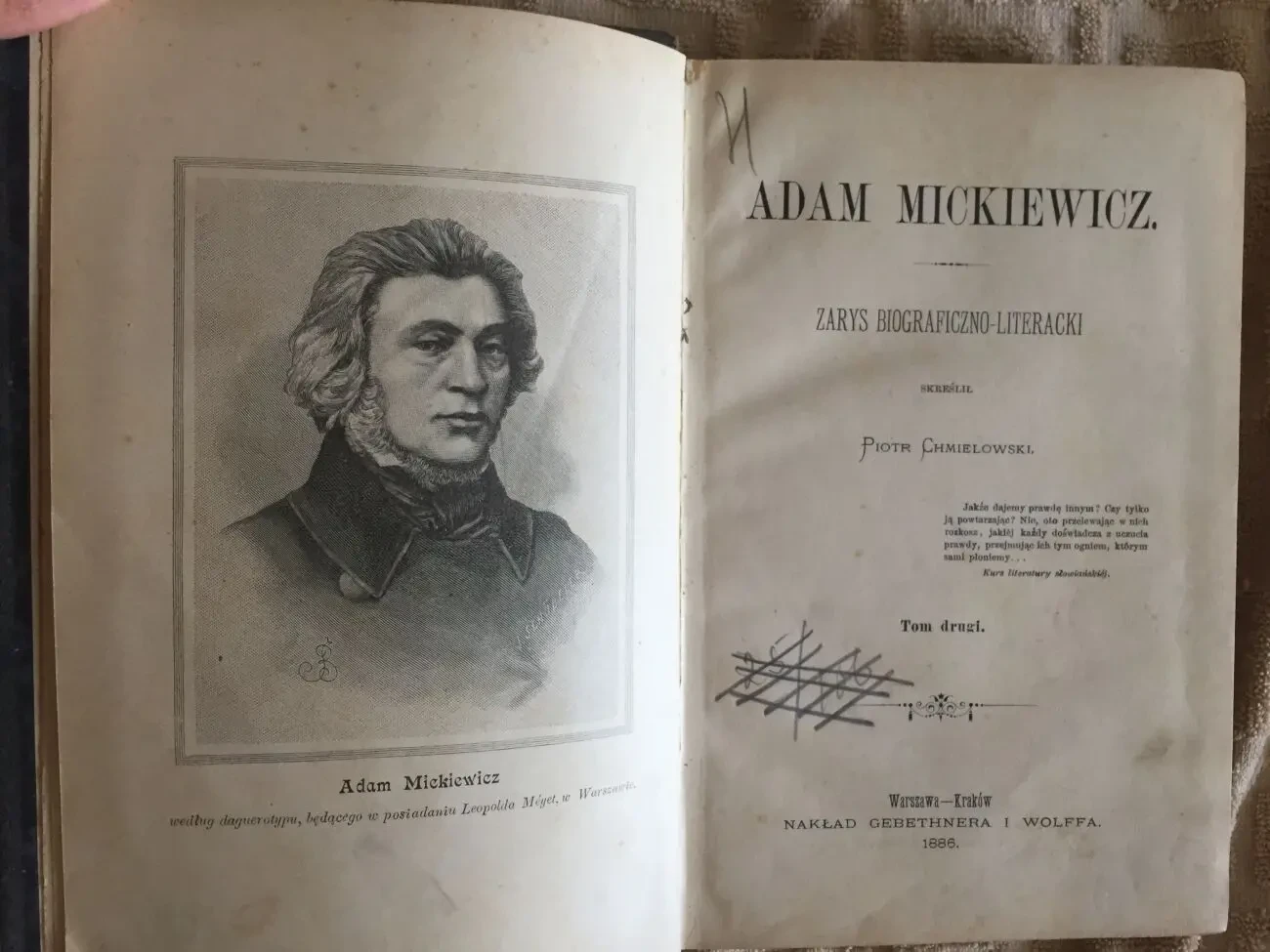 Adam Mickiewicz.Zarys biiograficzno-literacki.P.Chmielowski.Tom 2