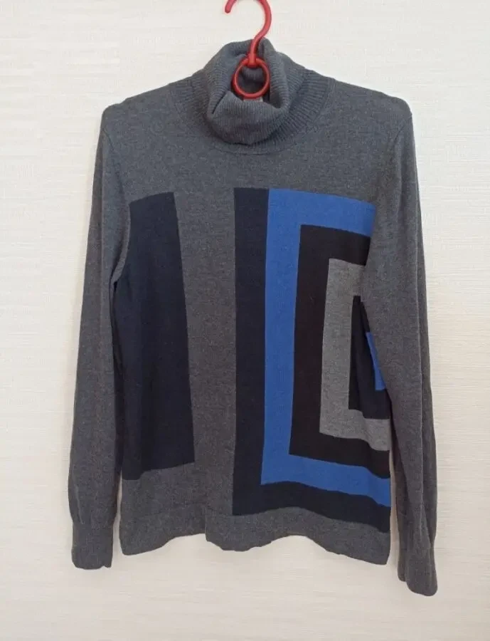 Basler Шерсть + шелк Шерстяной женский гольф разноцветный т серый 36 5