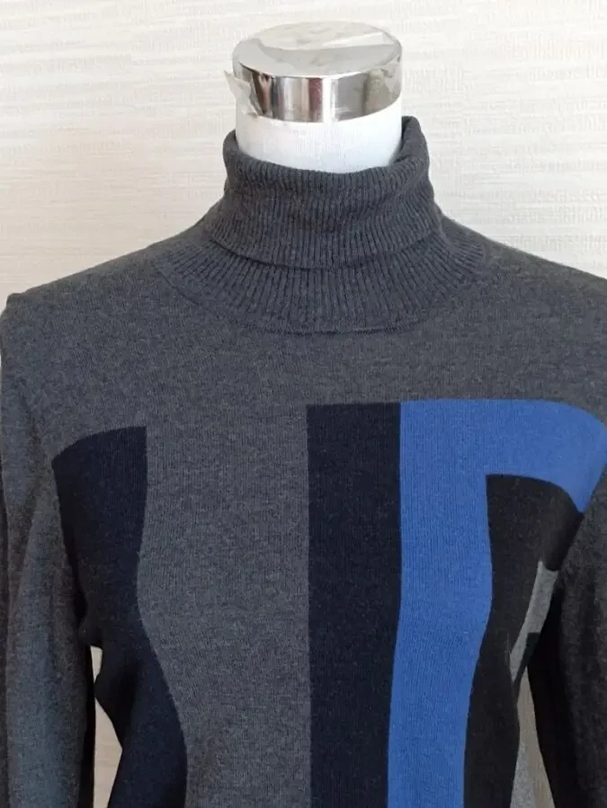 Basler Шерсть + шелк Шерстяной женский гольф разноцветный т серый 36 3