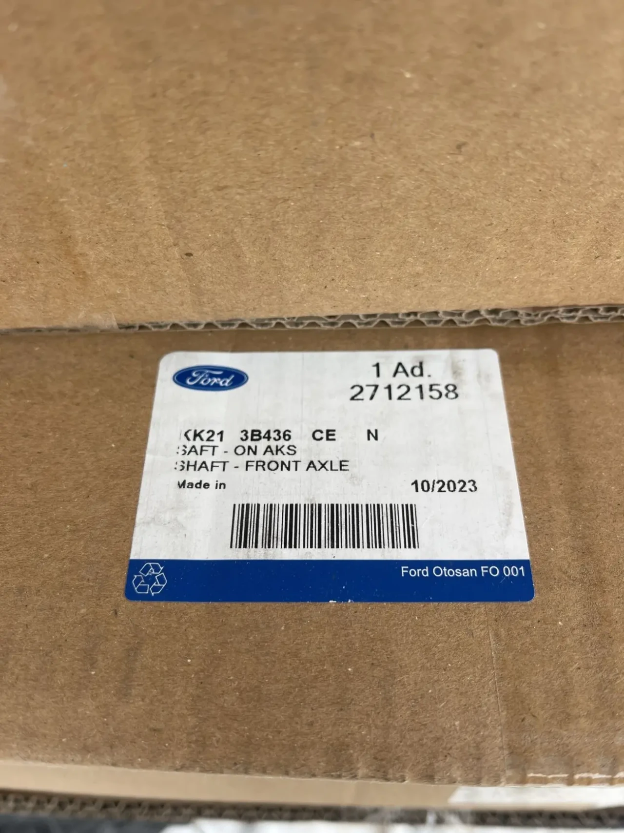 Kk21-3B436-CD.код. 2527106. полуось форд транзит кпп автомат правая 7