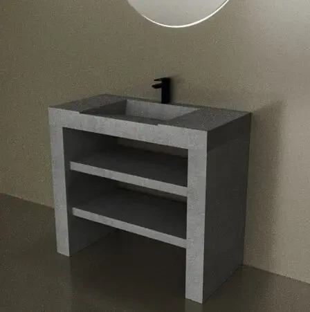 Умивальник бетонний з опорами , тумба поличка, щільовий з бетону 5