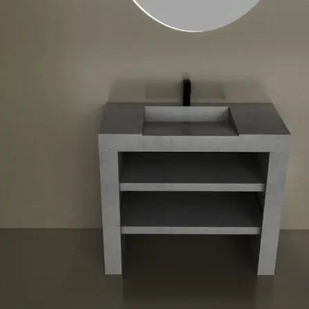 Умивальник бетонний з опорами , тумба поличка, щільовий з бетону 3