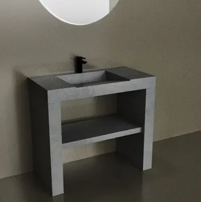Умивальник бетонний з опорами , тумба поличка, щільовий з бетону