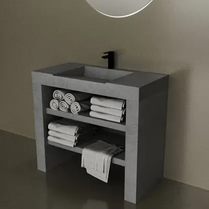 Умивальник бетонний з опорами , тумба поличка, щільовий з бетону 4