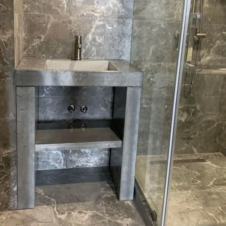 Умивальник бетонний з опорами , тумба поличка, щільовий з бетону 6