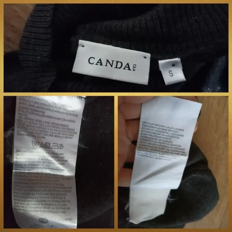 C&A Canda Полушерсть Теплый женский гольф т. серый с люрекс S M 8