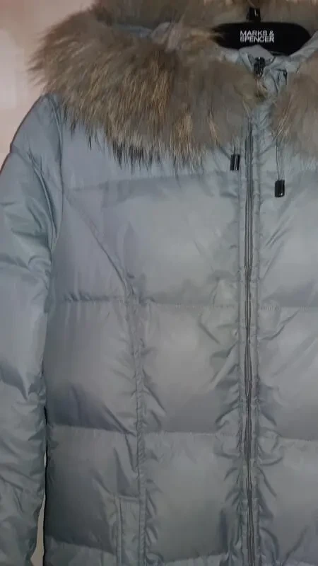 Пуховік savage з натуральним хутром єнота 46 UKR або М 3