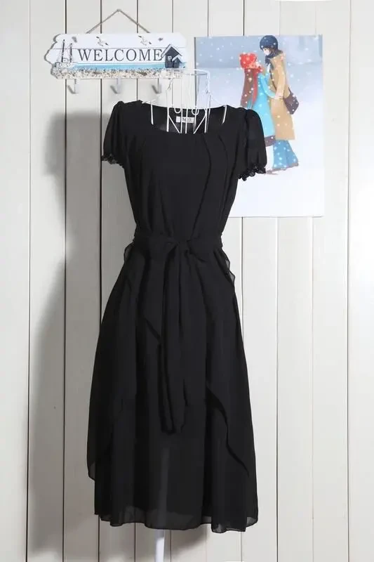 Чудове плаття з шифону з романтичним рукавом-ліхтариком і поясом 3