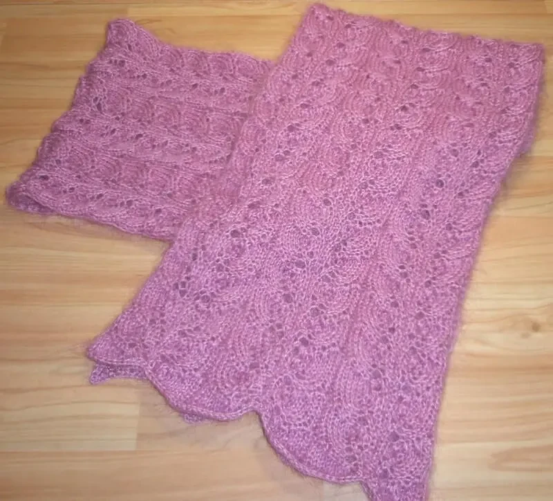 Ажурний шарф з ангори ручної роботи. ідея оригінального подарунка 2