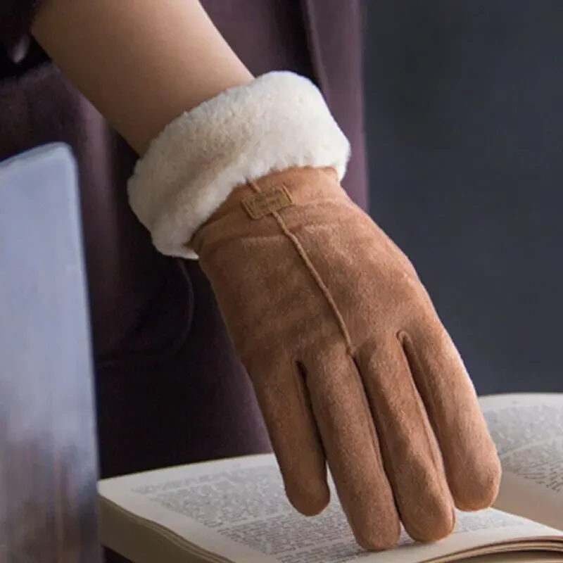 Качественные, теплые женские перчатки с мехом внутри, рукавиці жіночі 3