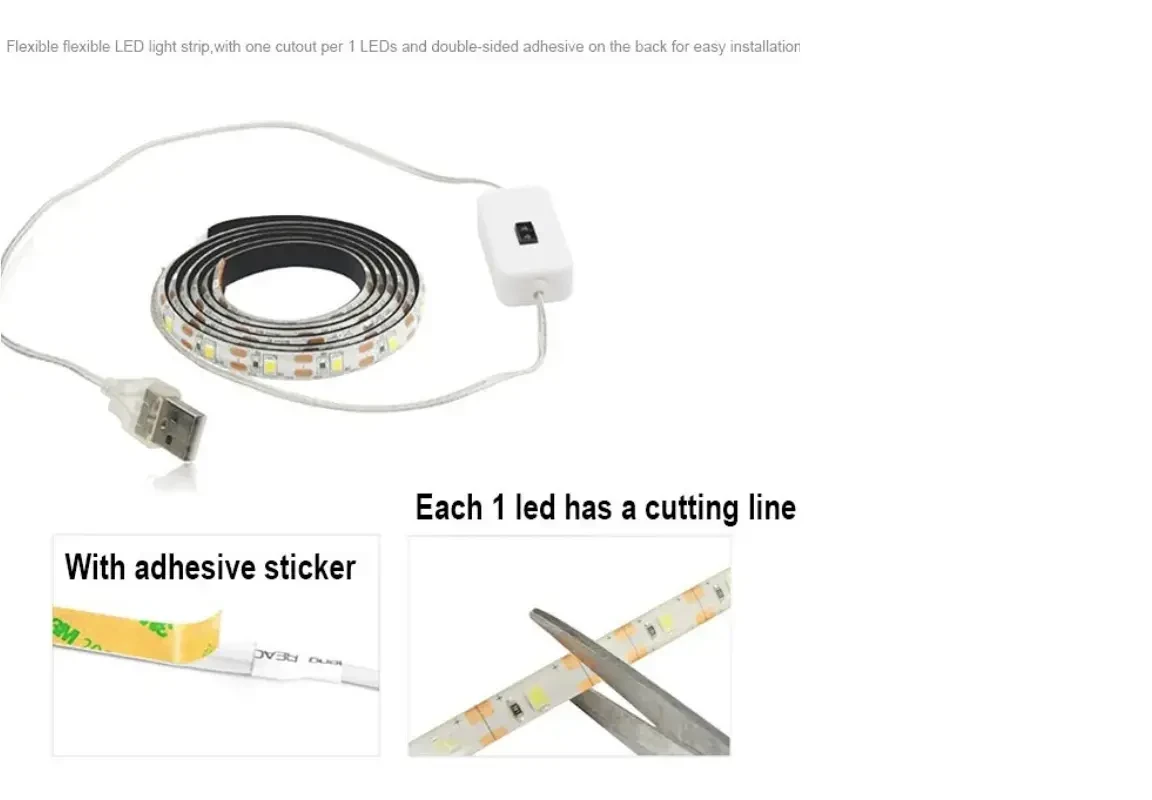 Світлодіодна стрічка з датчиком руху та регулятором яскравості 2 м 6