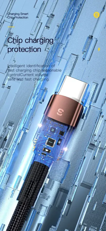 Кабель супершвидкоі, турбо зарядки ESSAGER USB Type-C 6А,66W 3