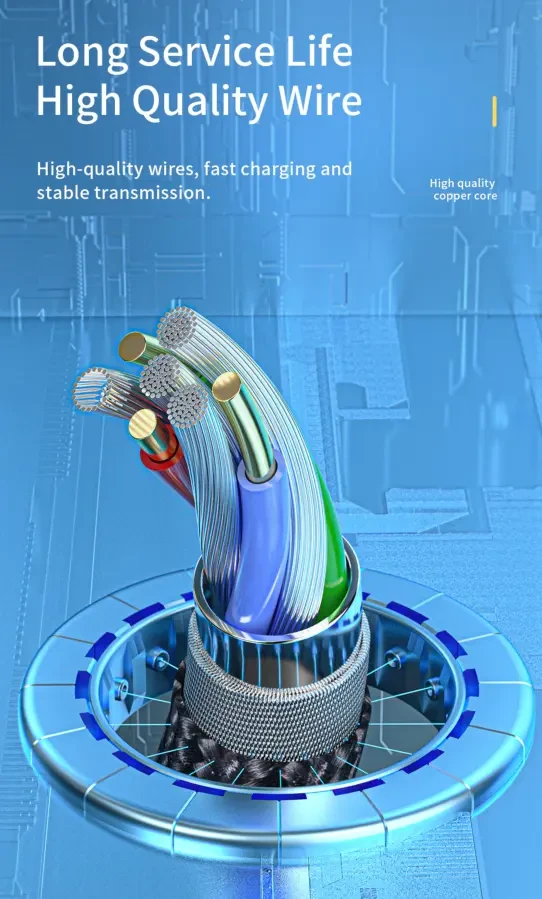 Кабель супершвидкоі, турбо зарядки ESSAGER USB Type-C 6А,66W 4