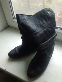 Женские кожаные сапоги (Турция).