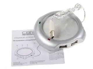 Підставка під чашку з підігрівом та USB-хабом на 4 порти