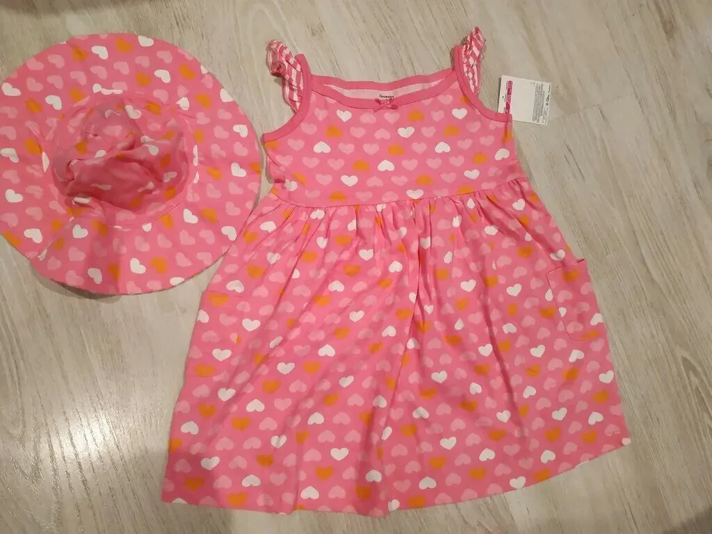 Новый летний сарафан шляпка Gerber двухсторонняя , размер 5 Т 2