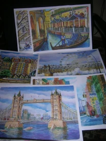 Картинки 24.5х33.5 на ватмане с окантовкой -лучшие места мира