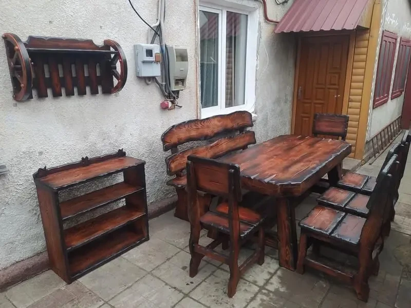 Комплект мебели Охотничий  1800мм ( стол, стулья, лавки ) 7