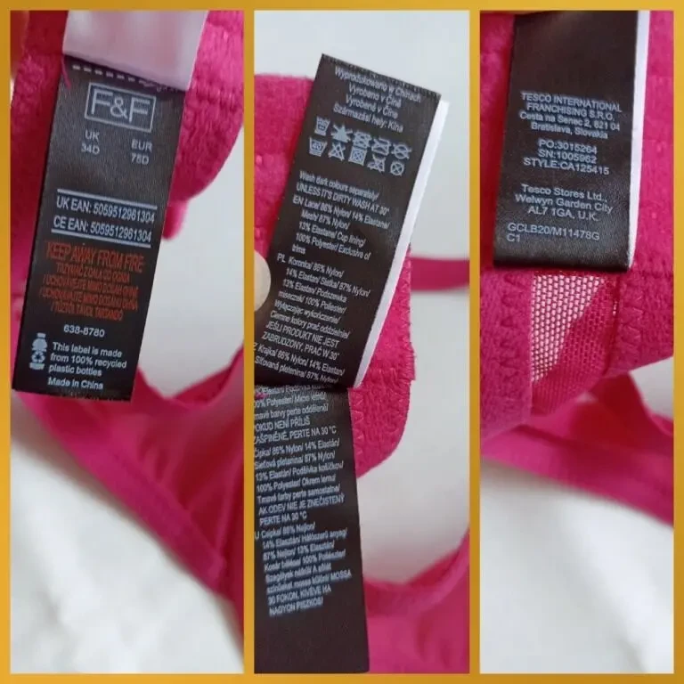 F&F EUR 75D идет на 75 B Бюстгальтер поролон косточка малиновый 8