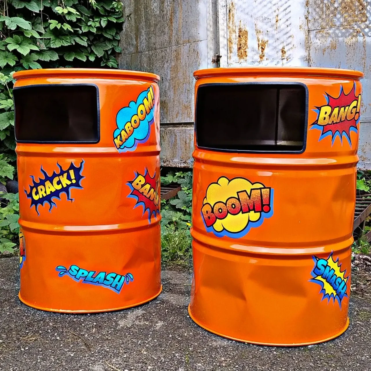 Металева урна бочка з вашим логотипом. Сміттєва урна з бочки 4