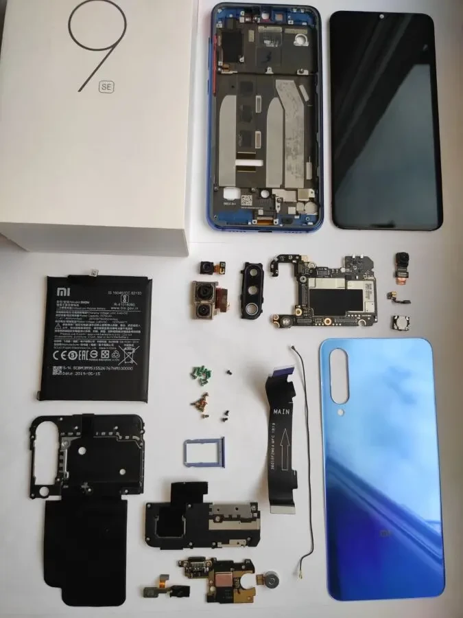 Xiaomi MI 9 SE плата рамка шлейф камера кришка сканер динамік накладка