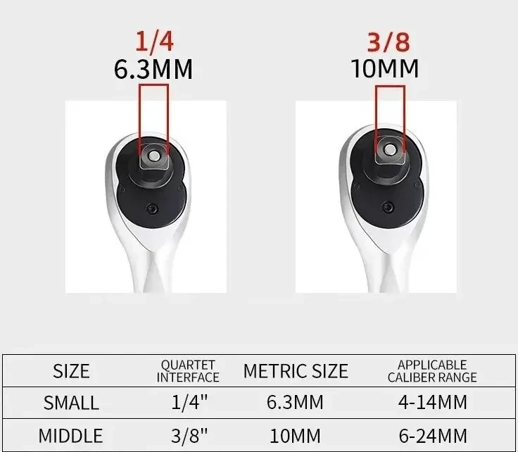 Ключ - трещотка тріскачка с ручкой под квадрат 1-4 ( 6.35 мм ) 3