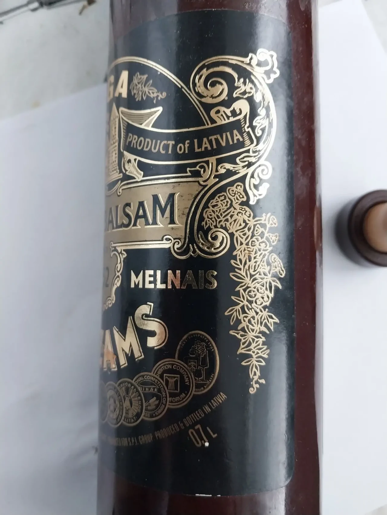 Керамическая бутылка от Рижского чёрного бальзама 0,7 л 9