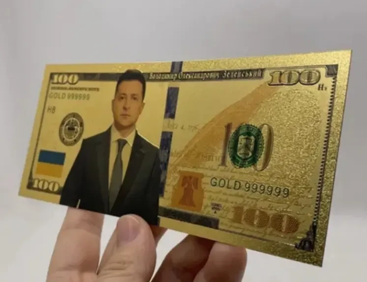 Сувенирная банкнота 100дол В. Зеленский 2
