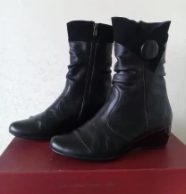 Напівчоботи осінні на флісі натуральна шкіра розмір 39