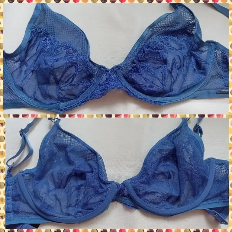 M  S EUR 75E Бюстгальтер мягкая чашка косточка сине васильковый 6