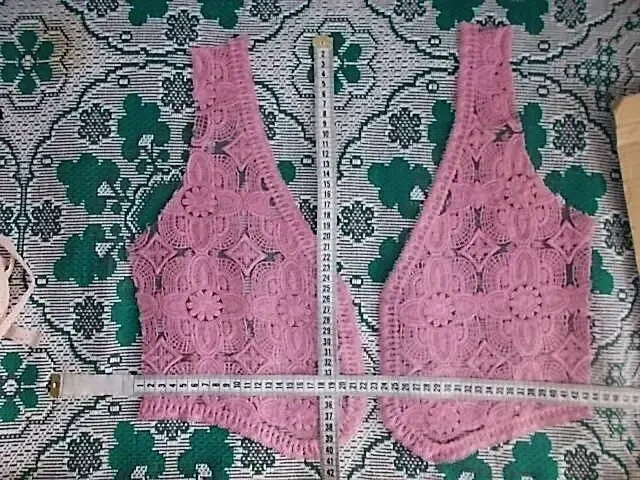 Жилет нежно-сиреневый цвет перед  ткань гипюр 2 детали 3