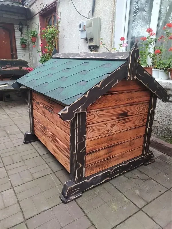 Утепленная будка Под СТАРИНУ для большой собаки ( домик ) 4