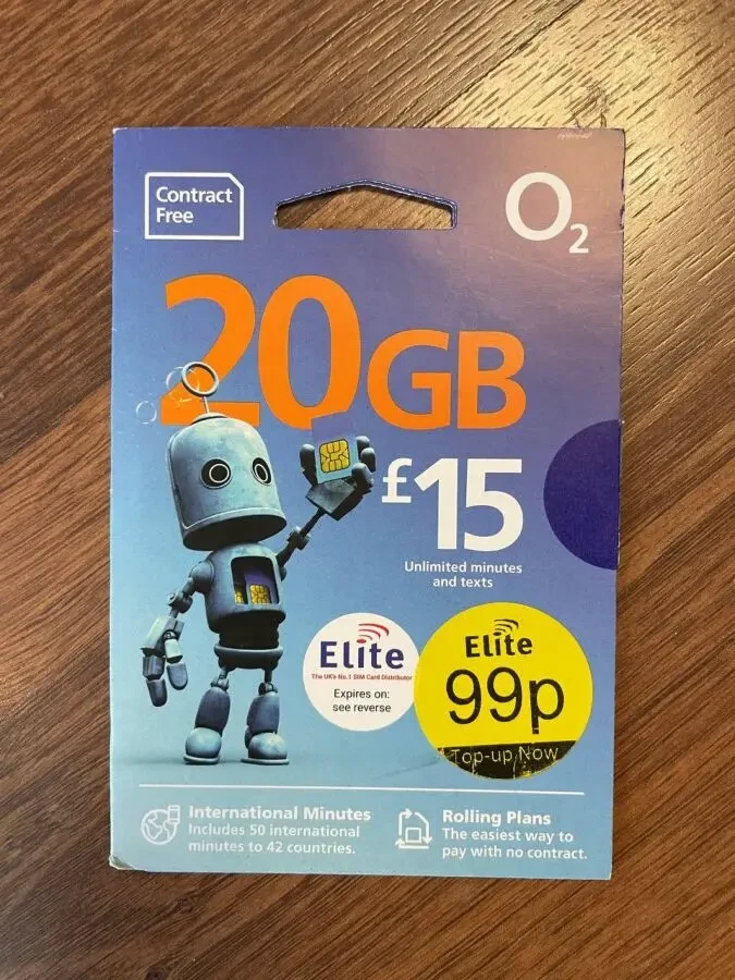 Англійські сім-карти О2. Стартові пакети Великобританії 2