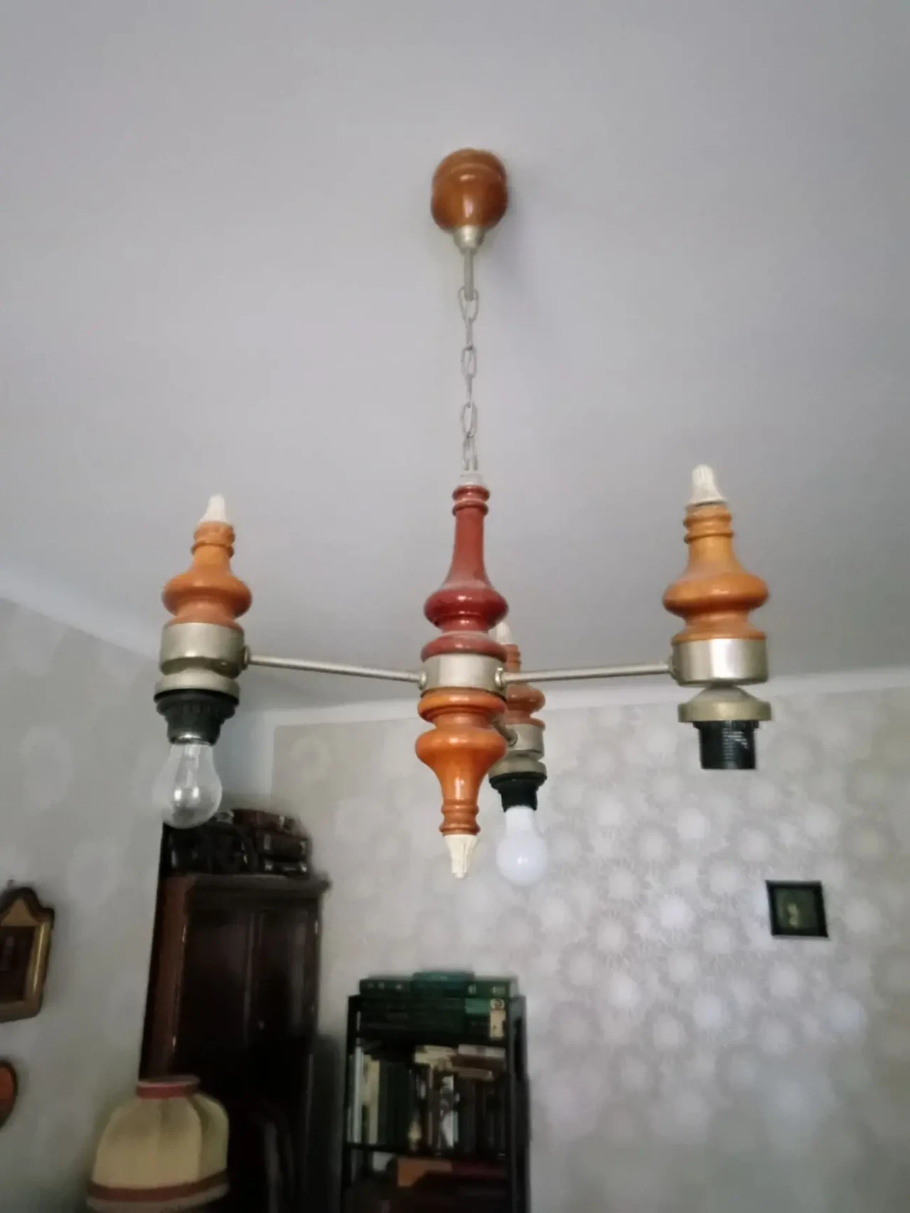 Люстра из дерева и металла.  Ретро - СССР 2