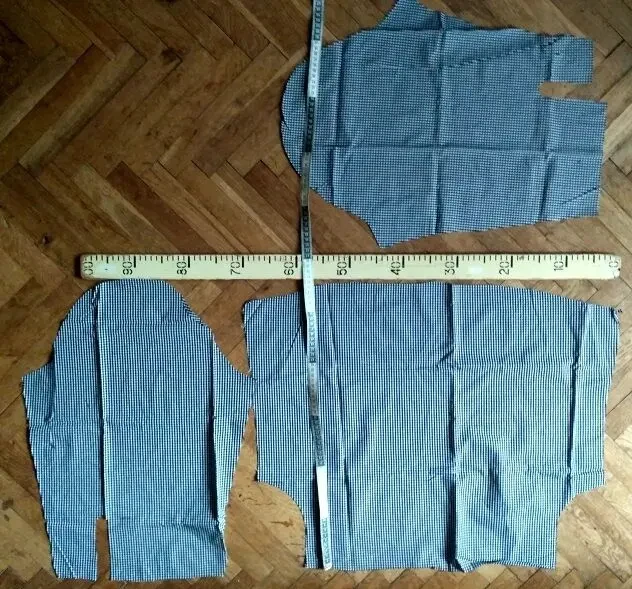 Блуза ткань маленькая черно-белая клетка 4