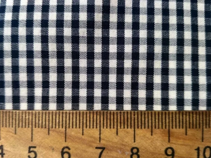Блуза ткань маленькая черно-белая клетка 7