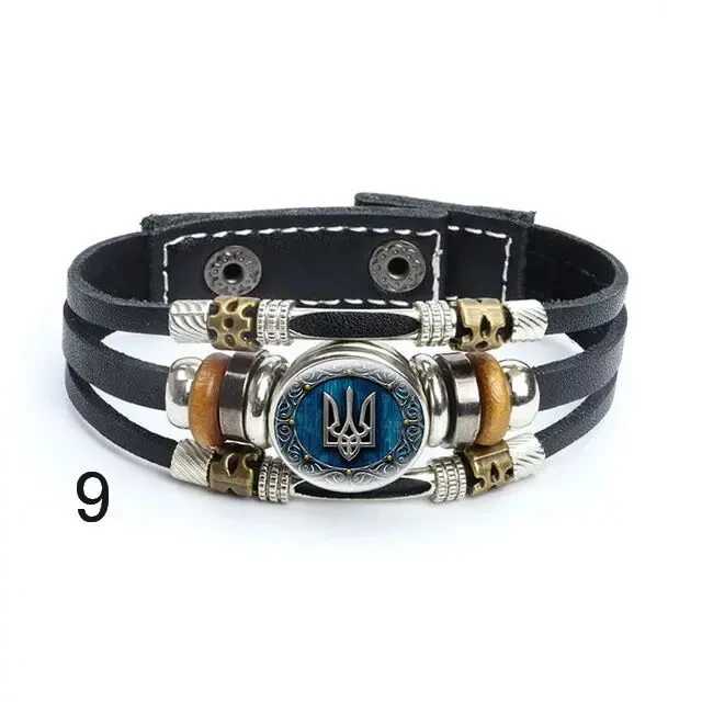 Браслет шкіряний Тризуб України 10