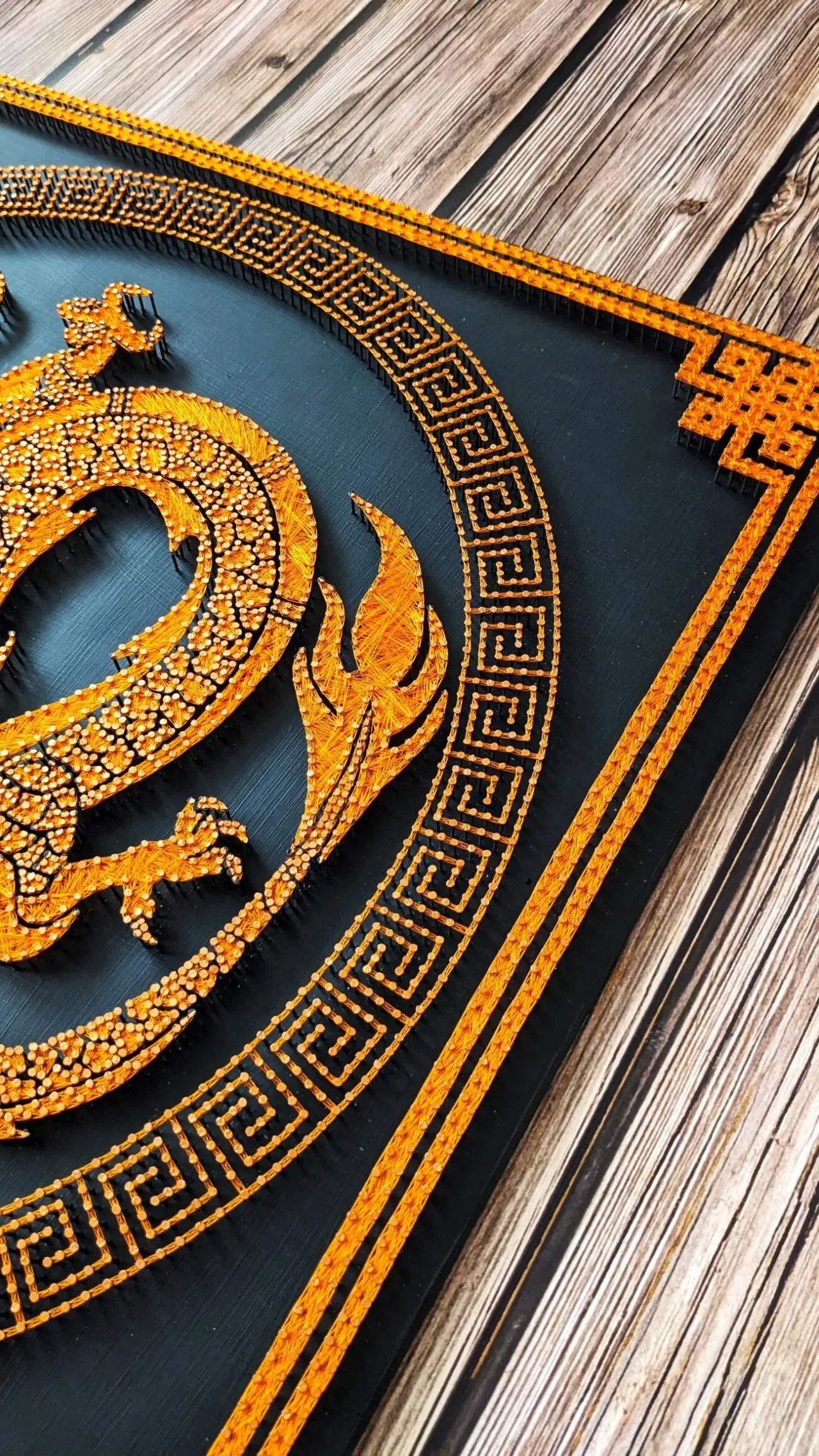 Картина дракон, китайський декор на стіну, золотий дракон арт 10