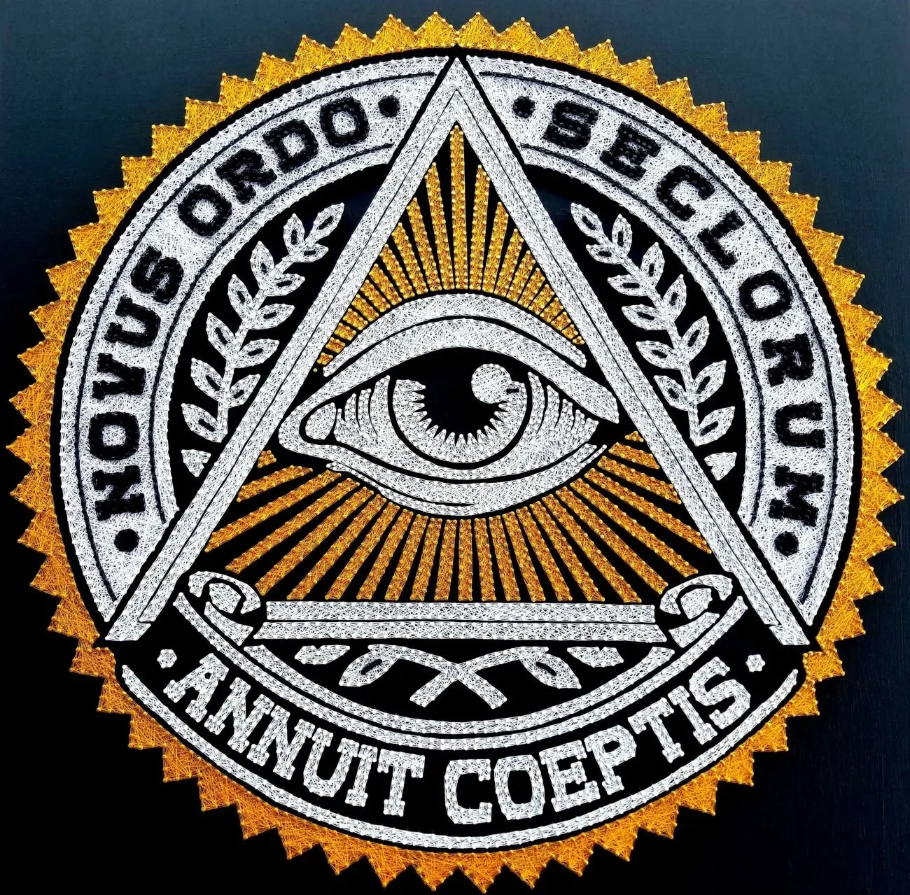 Картина стринг арт всевидящее око, масонские символы, картина подарок 3