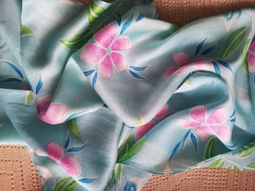 Шарф шарфик легкий шелковый атлас в японском стиле 5