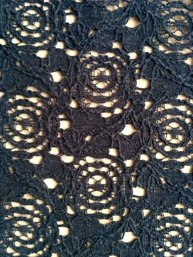 Юбка  ткань красивый кружевной гипюр синего цвета 6