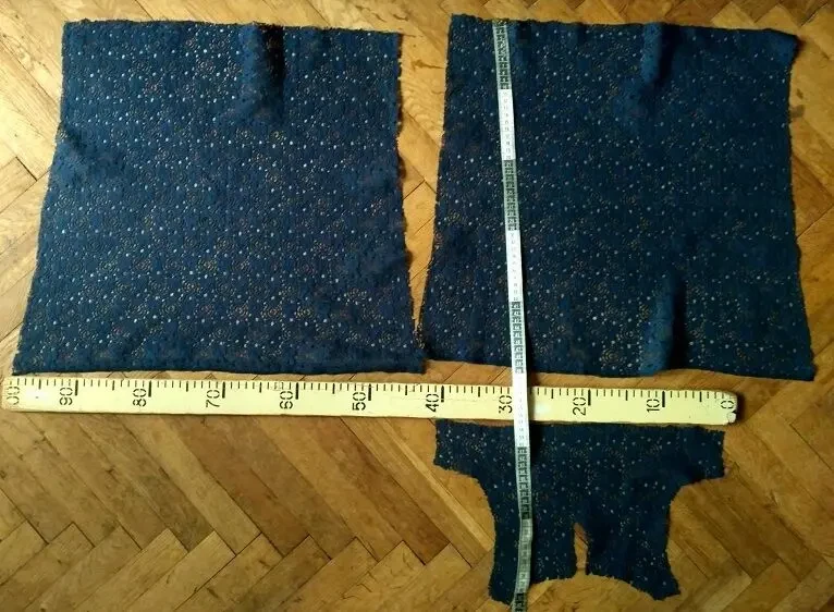 Юбка  ткань красивый кружевной гипюр синего цвета 2