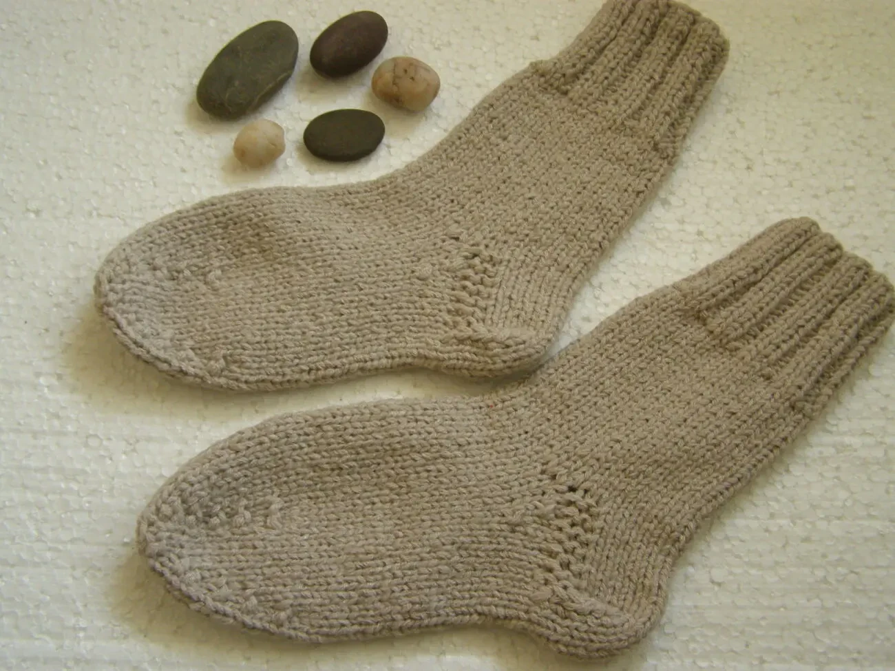 Носочки бежевые  из полушерсти 21р.