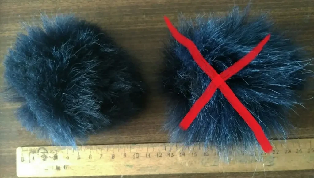 Помпоны шарики пушистые натуральный мех 2 штук для шапок 4