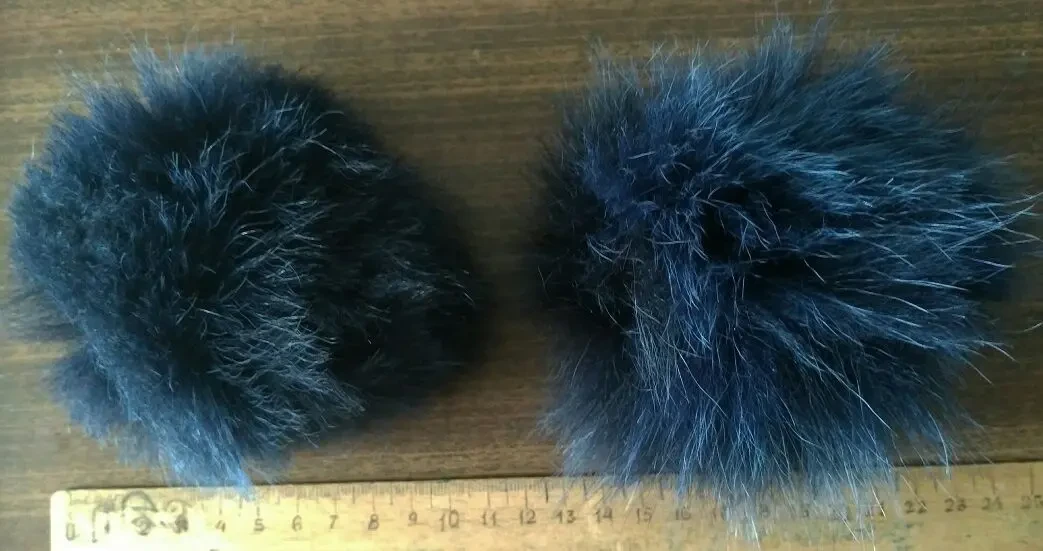 Помпоны шарики пушистые натуральный мех 2 штук для шапок 3
