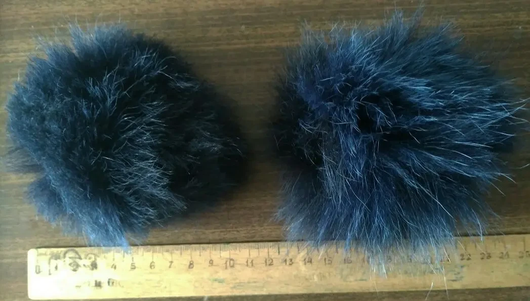 Помпоны шарики пушистые натуральный мех 2 штук для шапок 5